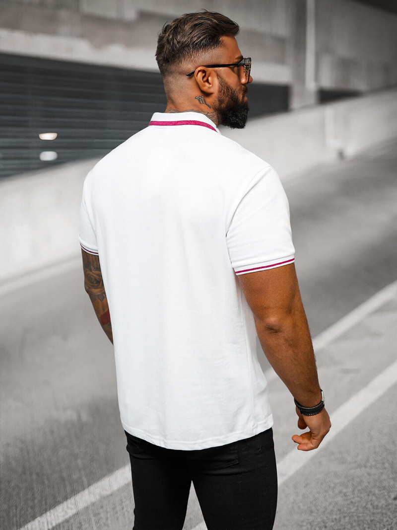 Pánské Polo Tričko Bílé OZONEE O/DA758