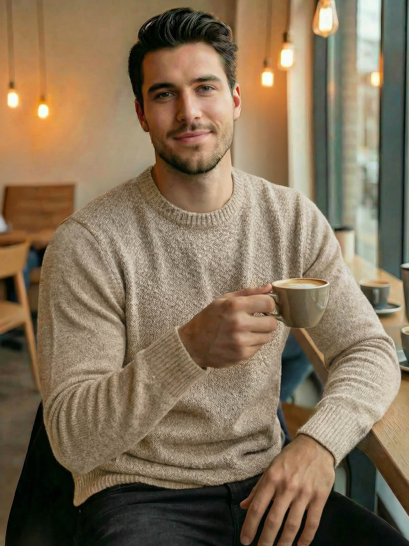 Pánský Svetr Béžový OZONEE JS/59B3607/155