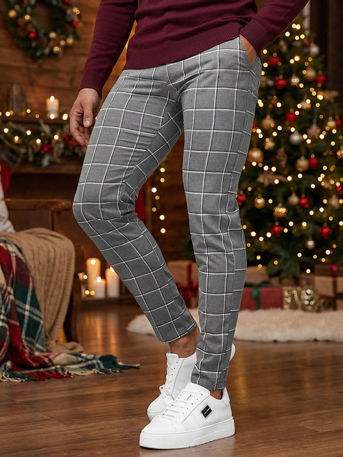 Pánské Chino Kalhoty Tmavě-Grafitová OZONEE DJ/5522Z