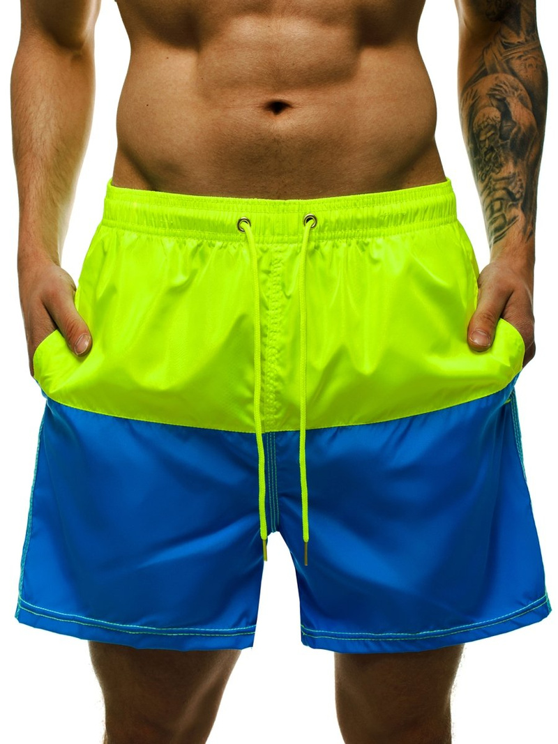 Pánské koupací šortky žlutá modrá OZONEE JS/YW02059