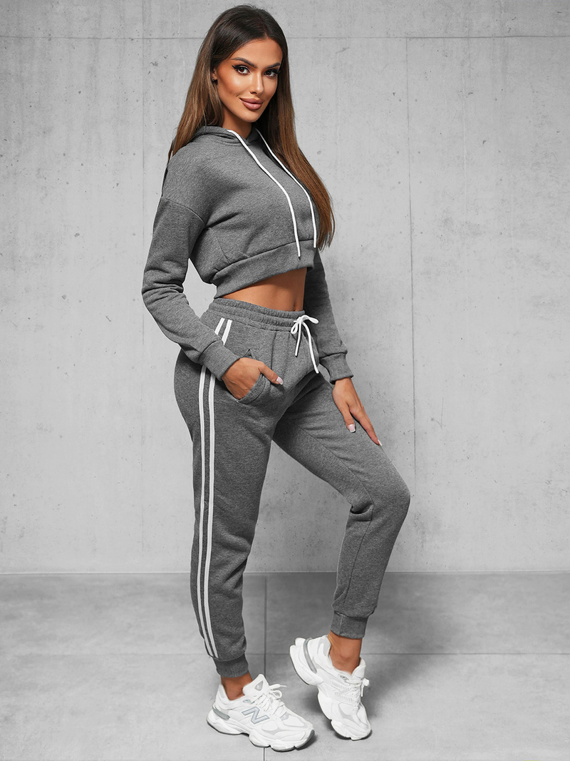 Dámská dvoudílná tepláková souprava grafitová OZONEE JS/8C67/5