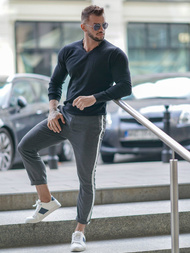 Pánské Chino Kalhoty Grafitové OZONEE DJ/5529Z