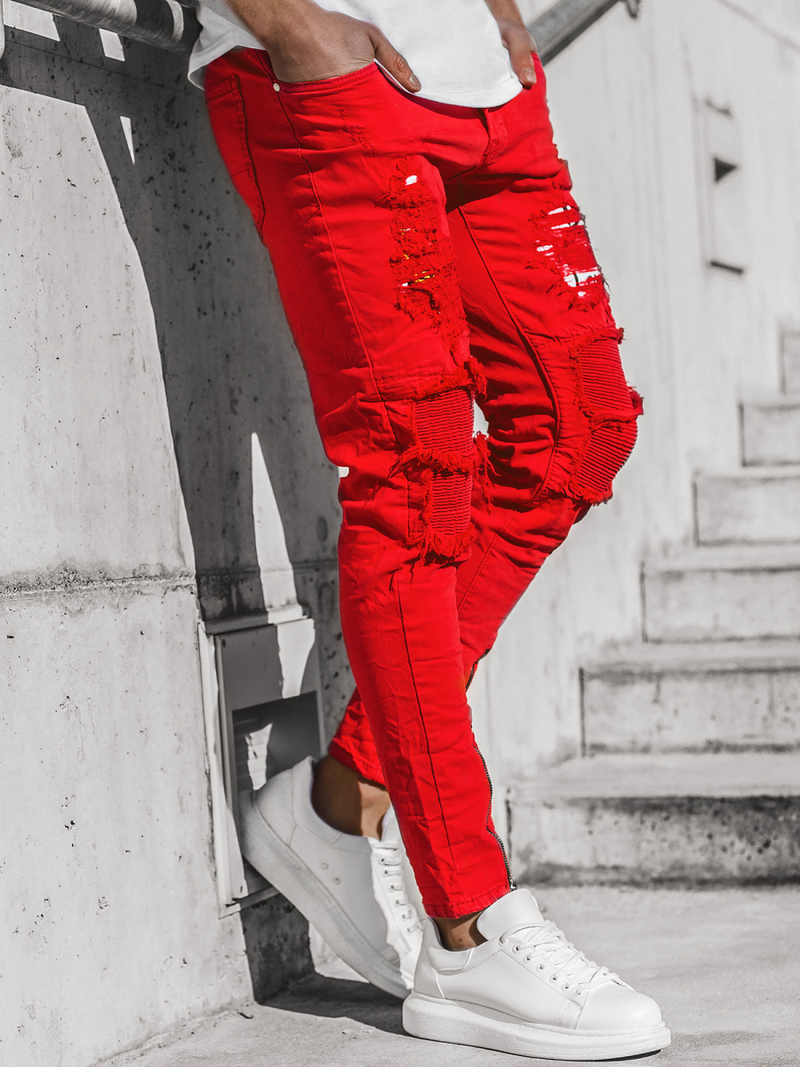 Pánské Džíny Červené OZONEE T/82015