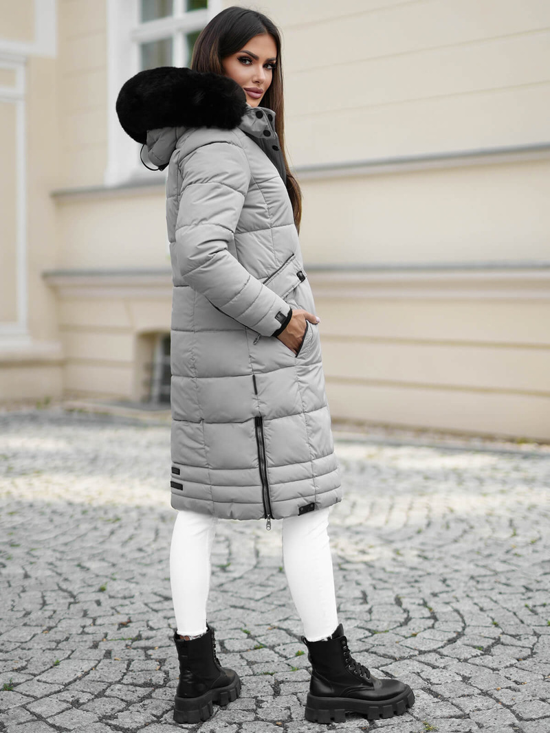 Dámská Bunda Šedé OZONEE O/W377Z