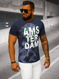 Pánské Tričko Námořnické Modré OZONEE O/T128/25