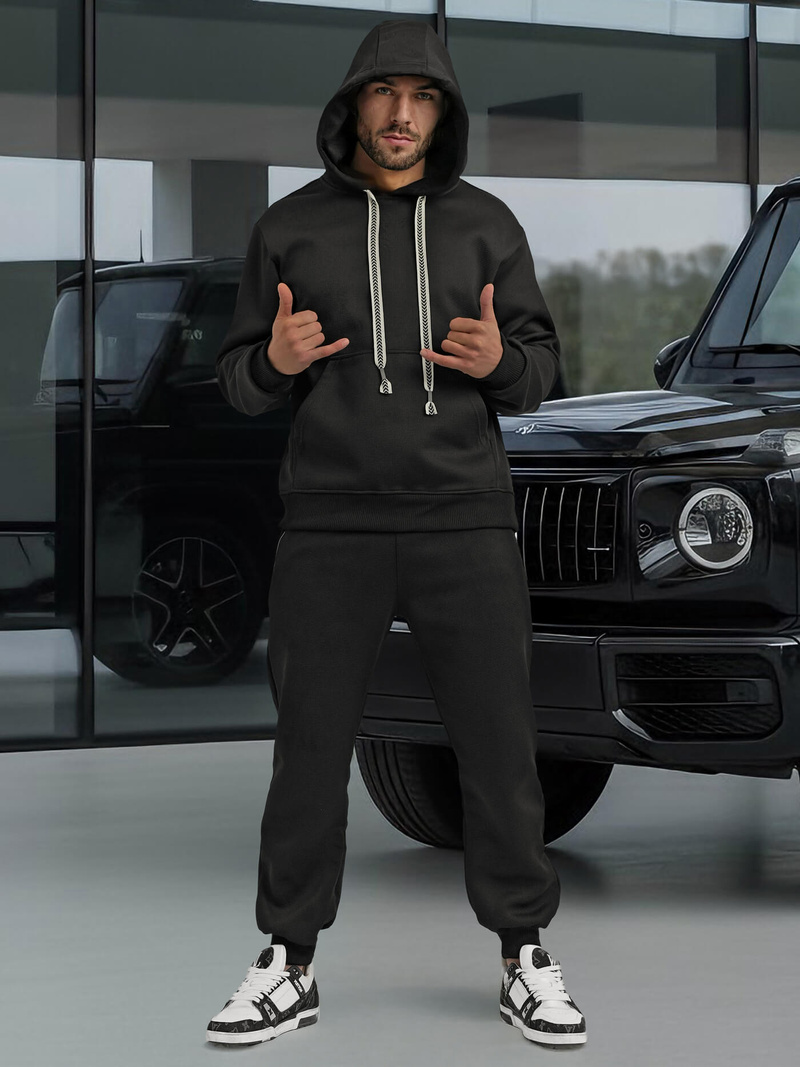 Pánská Tepláková Souprava Černá OZONEE O/3C582AB