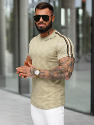 Pánské Tričko Béžová OZONEE O/QS11621