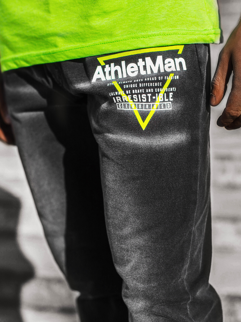 Pánské Džíny Jogger Černo-Zelené OZONEE JS/KK1105