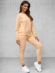 Dámská velurová tepláková souprava lososová OZONEE O/8C1173/150Z