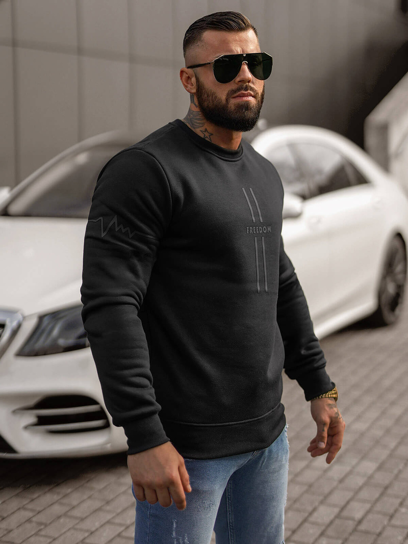 Pánská Mikina Černá OZONEE JS/8B1358/3