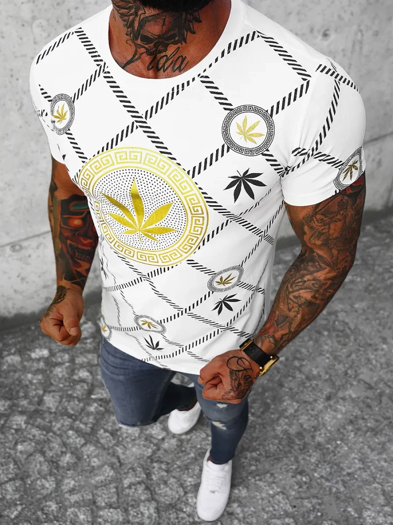 Pánské Tričko Bílé OZONEE O/T130/1