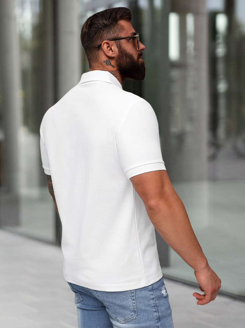 Pánské Polo Tričko Bílé OZONEE NB/MT3142