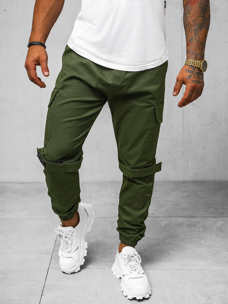 Pánské Chino Jogger Kalhoty Khaki OZONEE O/G3014Z