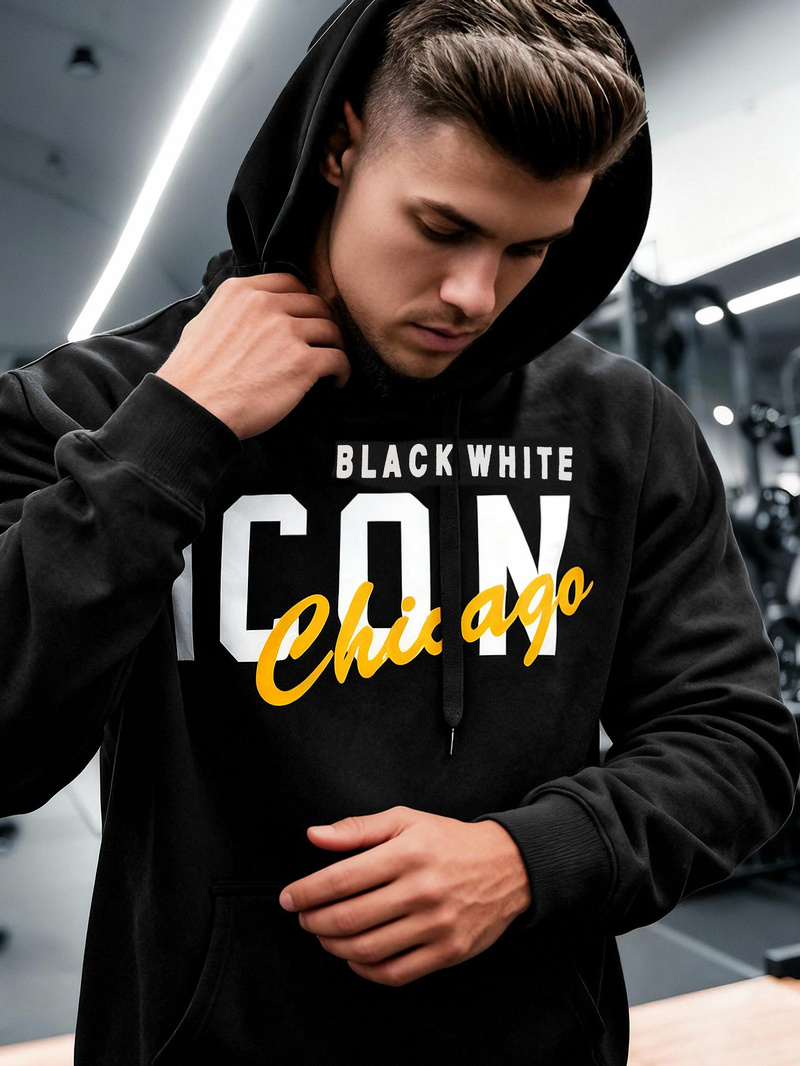 Pánská Mikina Černá OZONEE JS/8B1736/3