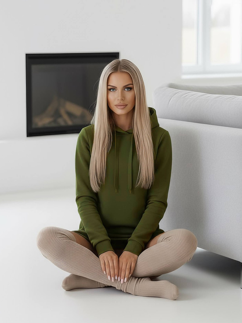 Dámská Mikina Khaki OZONEE JS/YS10005/29Z