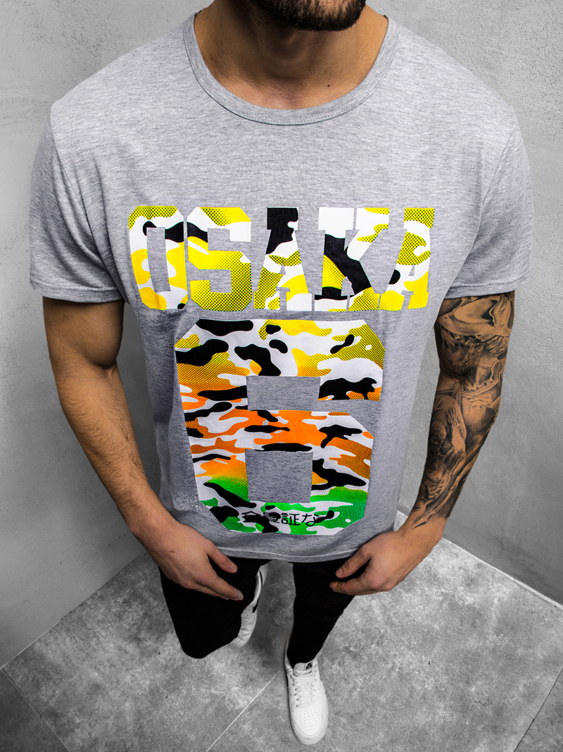 Pánské Tričko Šedé OZONEE JS/KS1958Z