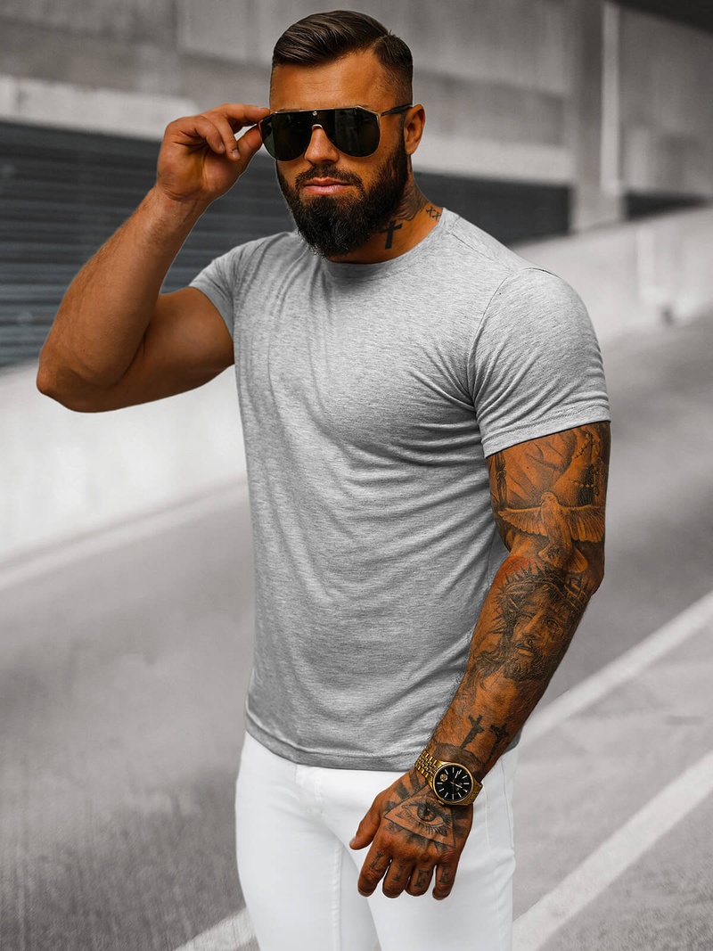 Pánské Tričko Šedé OZONEE JS/712005Z