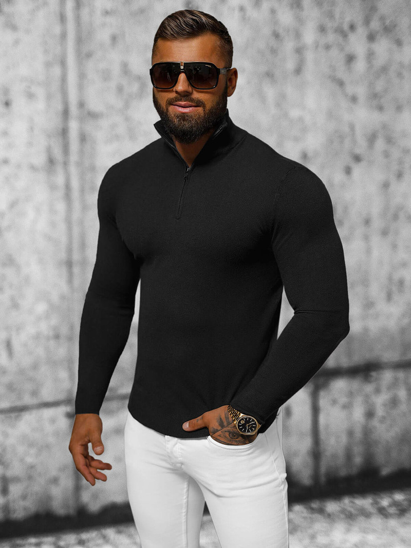 Pánský Svetr Černý OZONEE NB/MM6007/4Z