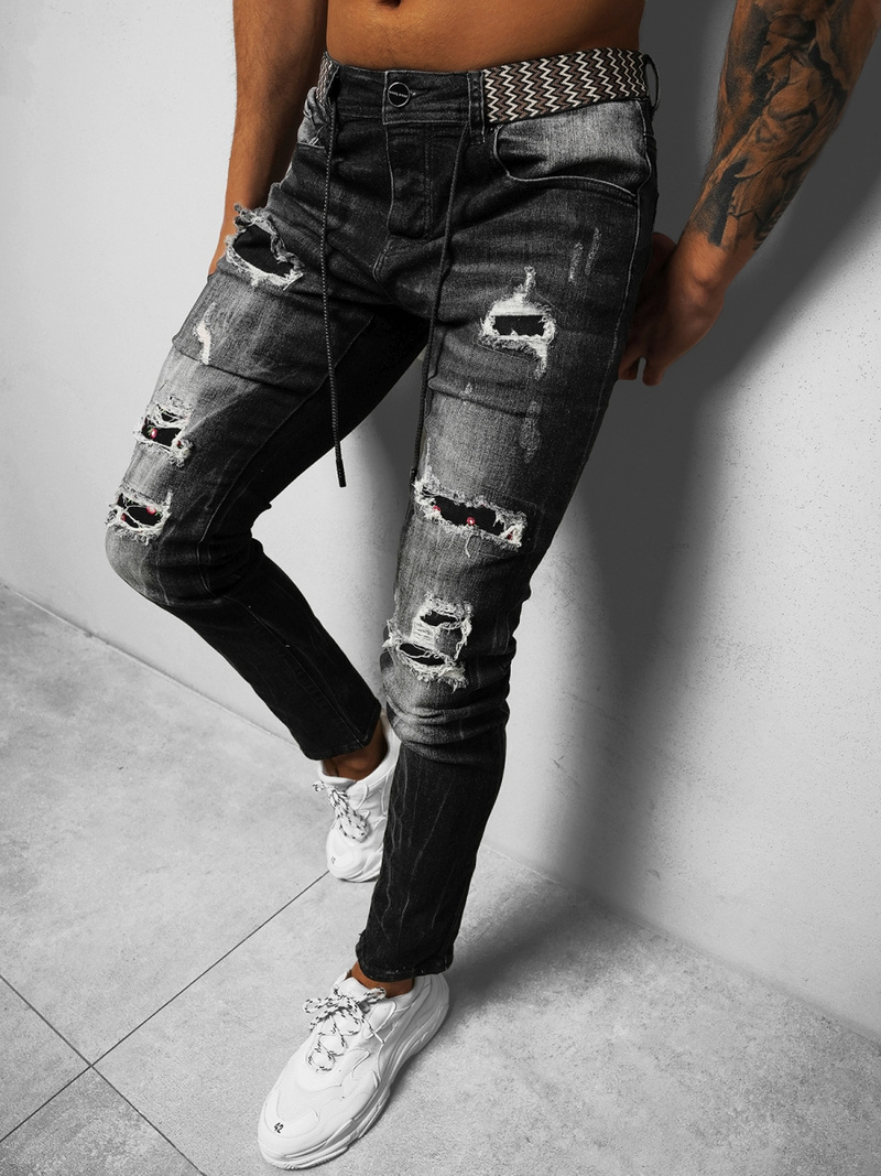 Pánské Džíny Černé OZONEE NB/MP0026G