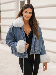 Dámská Džínová Bunda Modrá OZONEE JS/11Z8219