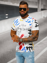 Pánské Tričko Bílé OZONEE JS/8T1211/1