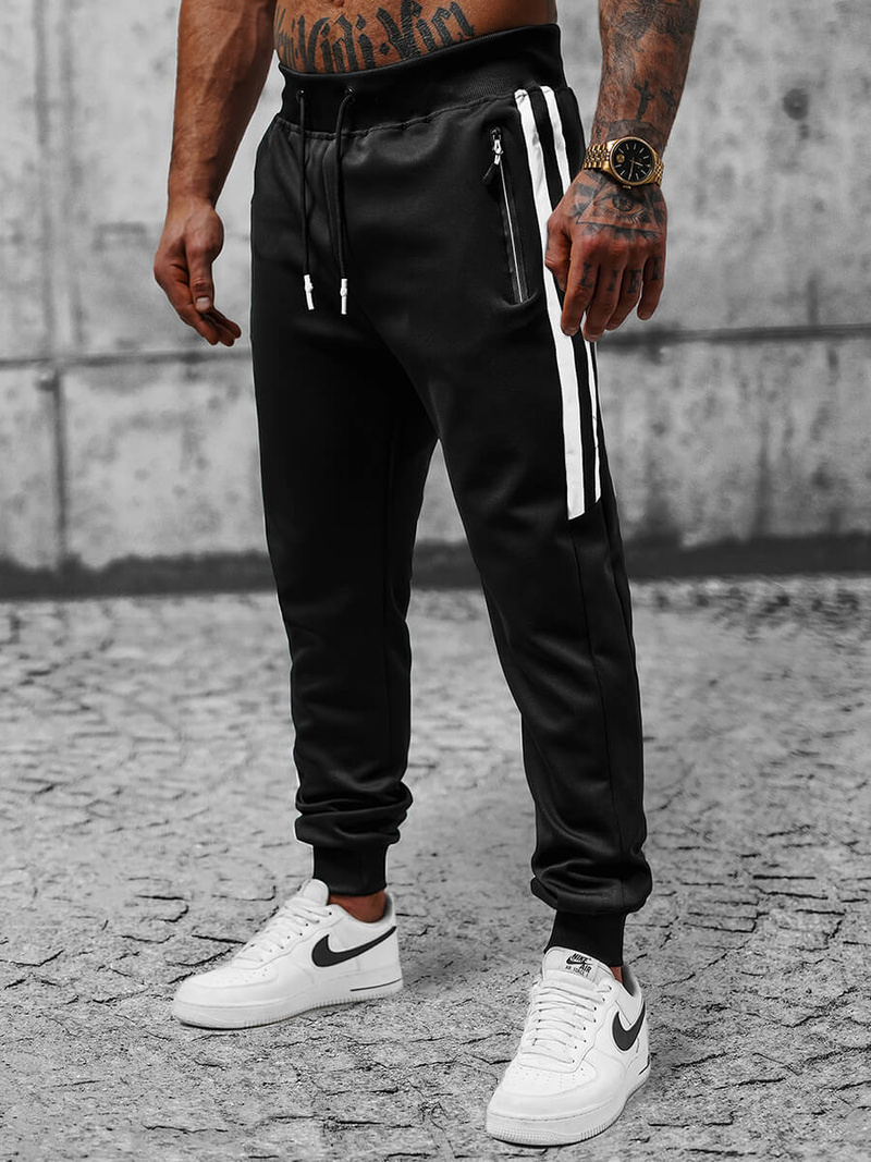 Pánské Tepláky Černé OZONEE JS/8K181