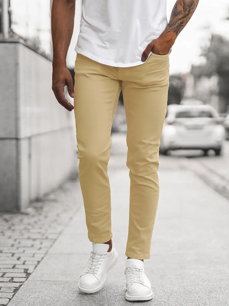 Pánské Džíny Béžové OZONEE E/5388/02