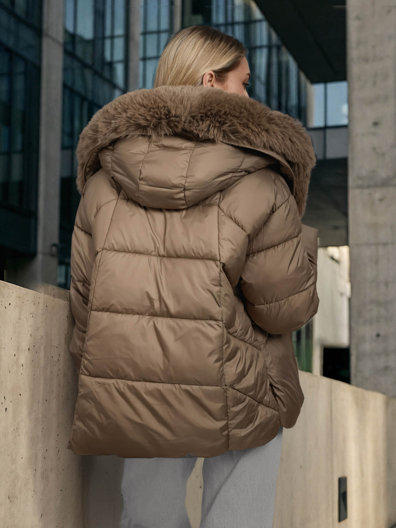 Dámská Bunda Tmavě-Béžové OZONEE O/16M9179/84Z