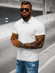 Pánské Polo Tričko Bílé OZONEE JS/8T80/1Z