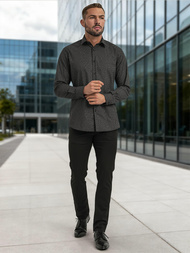 Pánská Košile Černá OZONEE V/V184