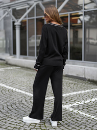 Dámská dvoudílná tepláková souprava černá OZONEE JS/26C8802/3