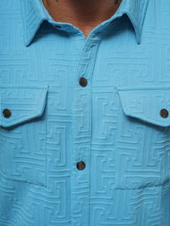 Pánský komplet světle-modrá - košile a kalhoty OZONEE O/3C105