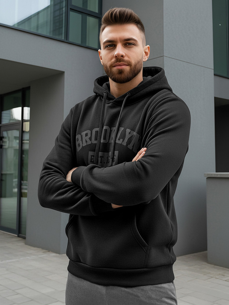 Pánská Mikina Černá OZONEE JS/8B1969/3