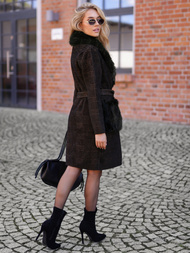 Dámský Kabát Černé OZONEE JS/53M5200/1