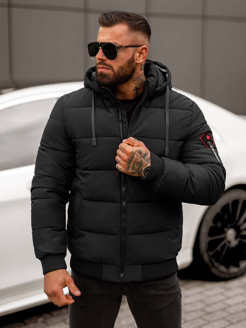 Pánská Zimní Bunda Černá OZONEE JS/31M5031/392