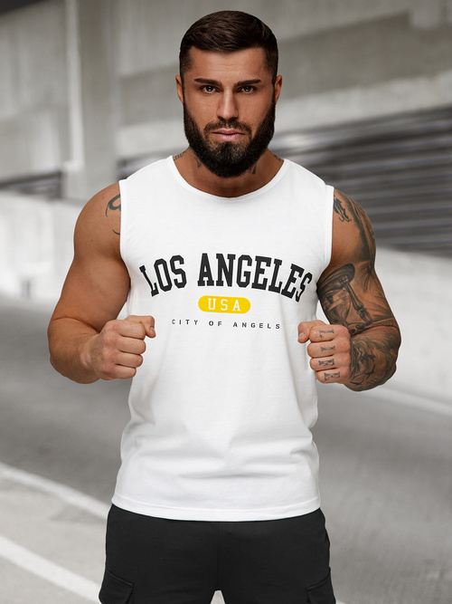 Pánské Tílko Bílé OZONEE JS/8B1715/1Z