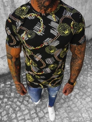 Pánské Tričko Černé OZONEE O/BL2249Z