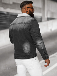 Pánská Džínová Bunda Šerpa Černá OZONEE NB/MJ513N