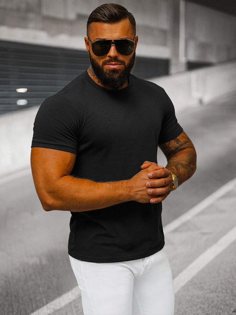 Pánské Tričko Černé OZONEE JS/712005Z