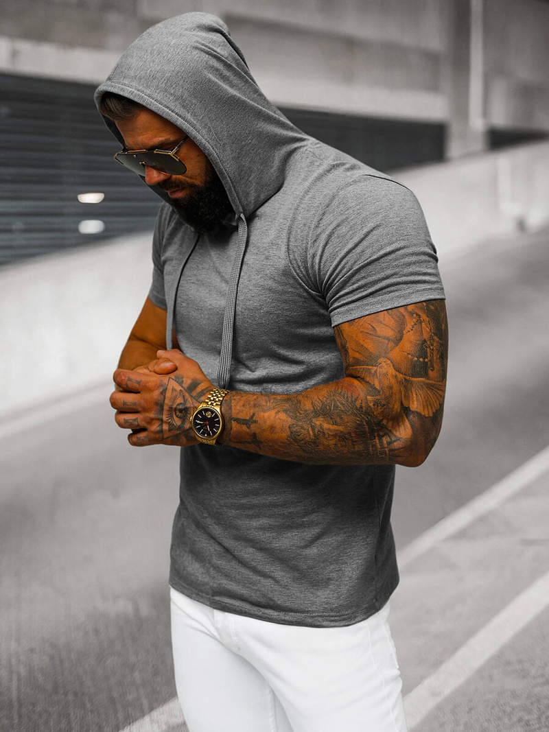 Pánské Tričko Grafitové OZONEE JS/8T89/5