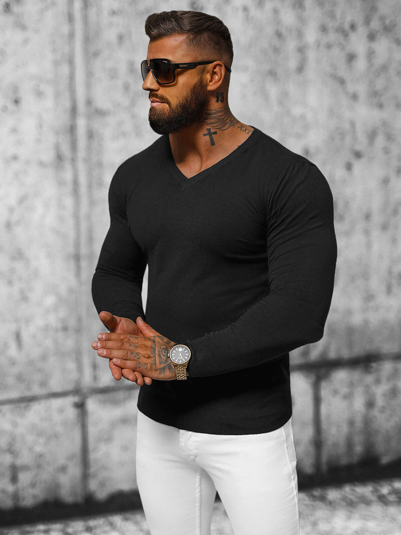 Pánský Svetr Černý OZONEE NB/MMB601/4Z