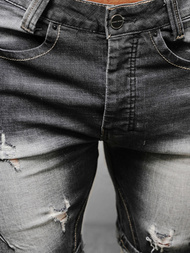 Pánské Džínové Kraťasy Černé OZONEE NB/MP0040N