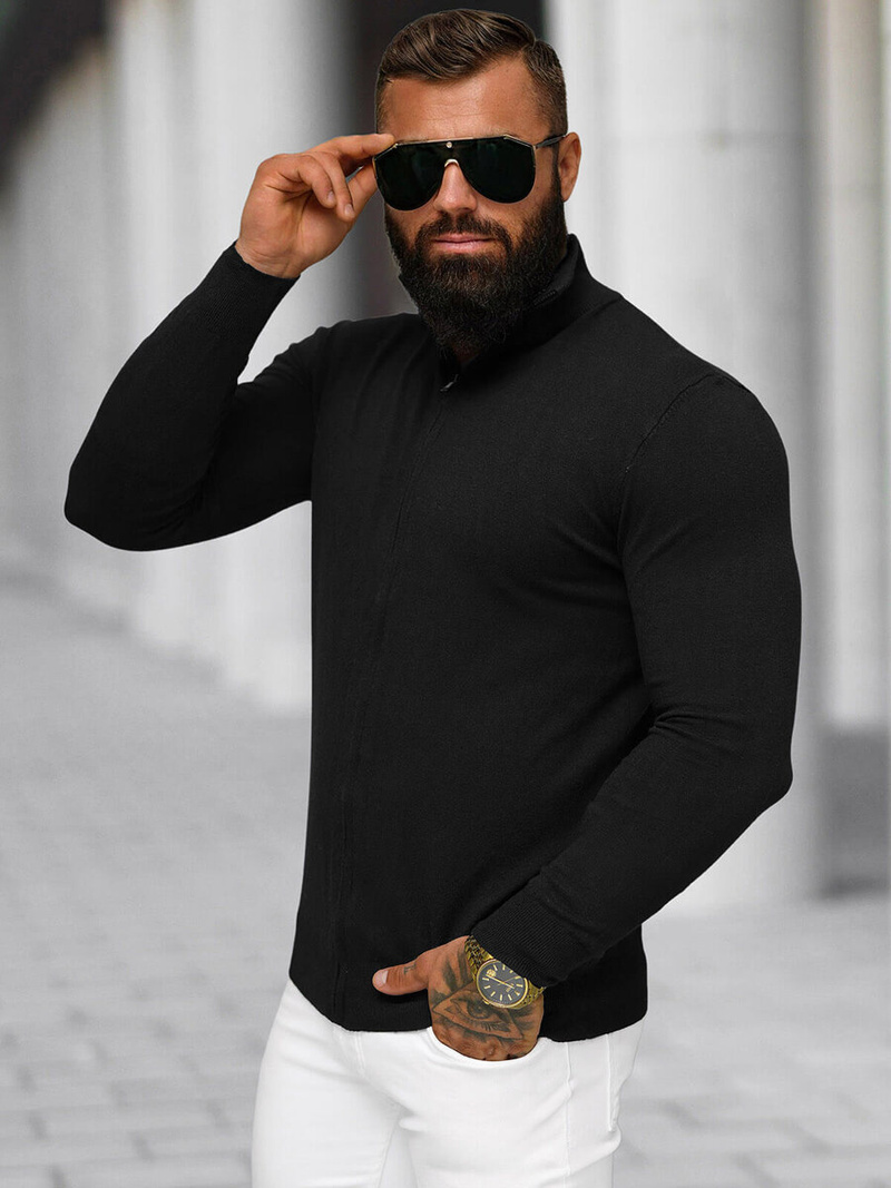 Pánský Svetr Černý OZONEE NB/MM6004/4Z