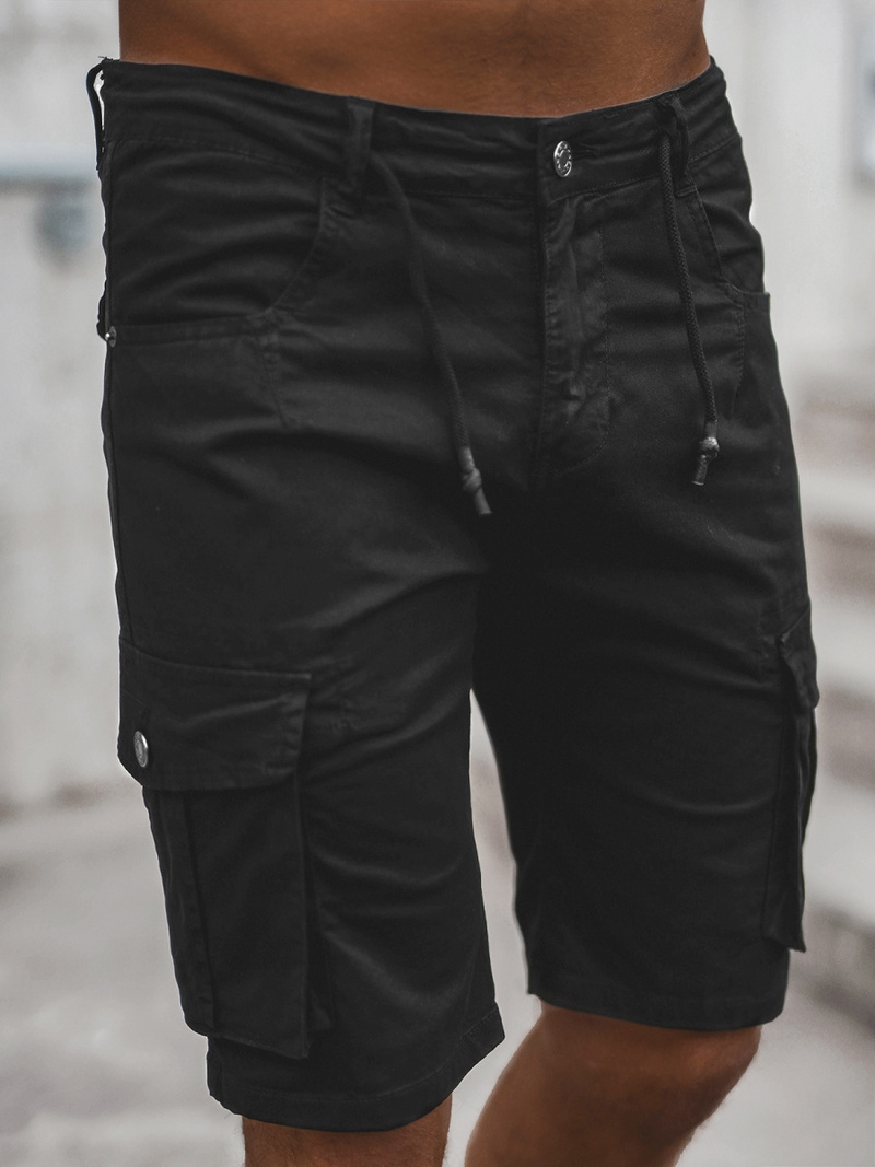 Pánské Chino Kraťasy Černé OZONEE T/BB70011/1