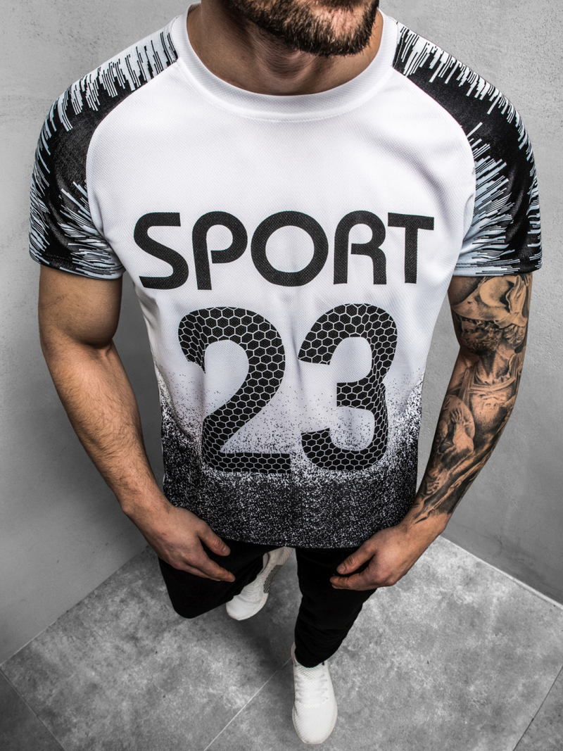 Pánské Tričko Bílo-Černé OZONEE JS/KS2068Z