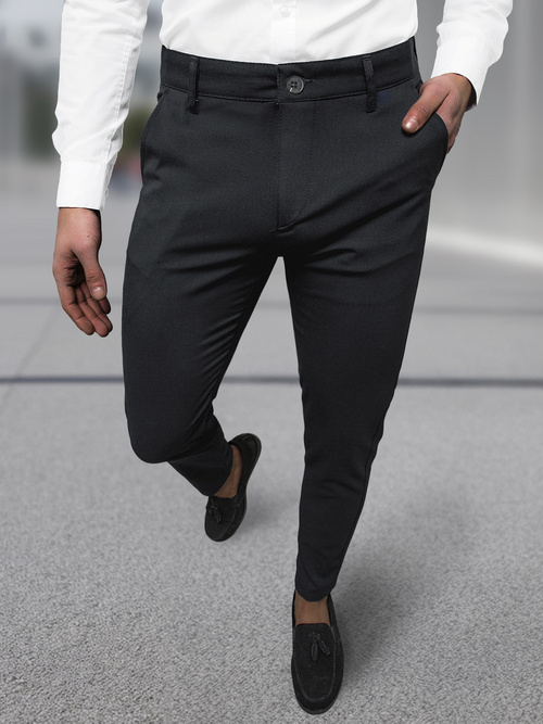 Pánské Chino Kalhoty Černé OZONEE DJ/5526