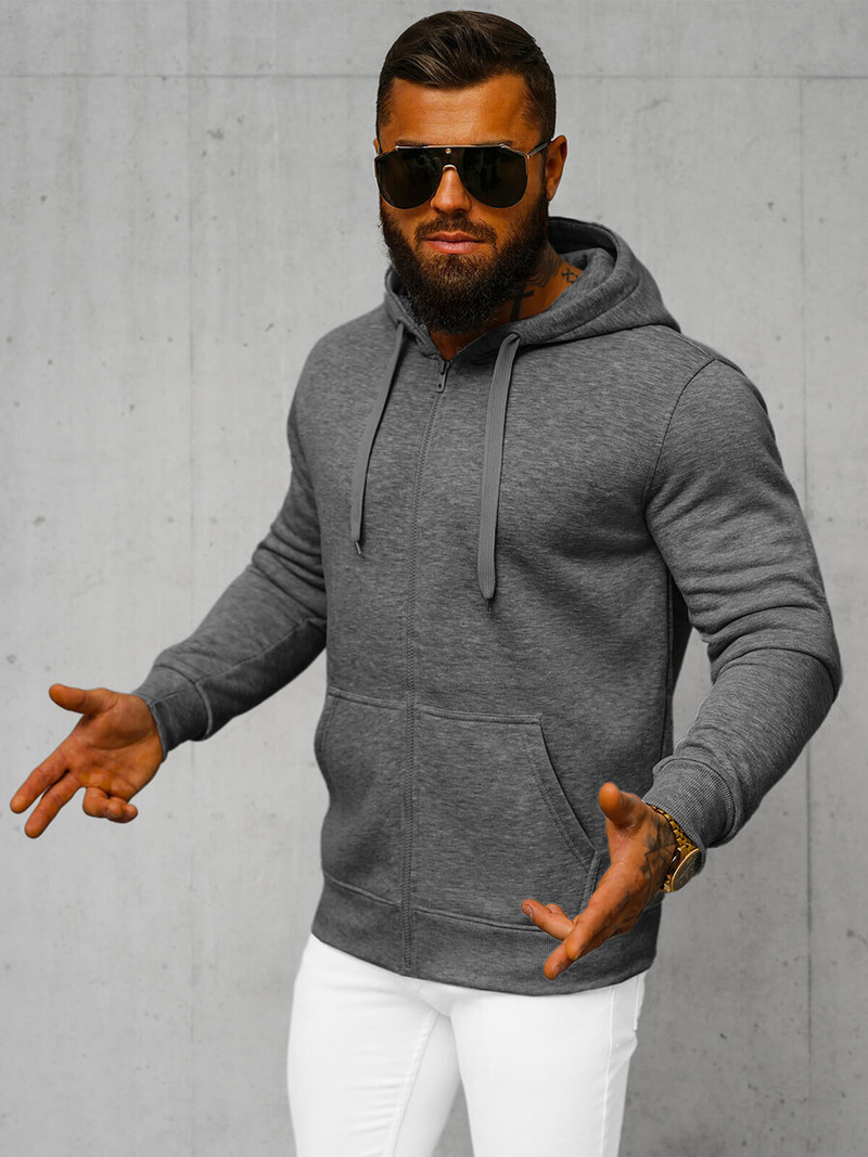 Pánská Mikina Tmavě-Šedá OZONEE JS/2008Z