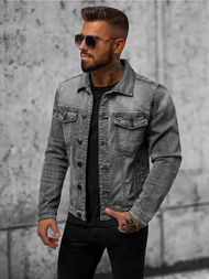 Pánská Džínová Bunda Grafitová OZONEE T/90022Z