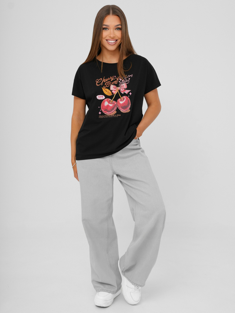 Dámské Tričko Černé OZONEE JS/95T2568/3