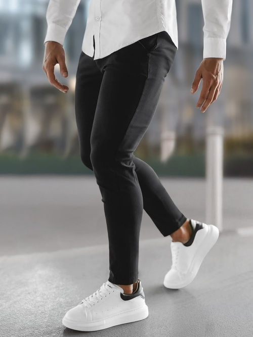 Pánské Chino Kalhoty Černé OZONEE O/P4049Z